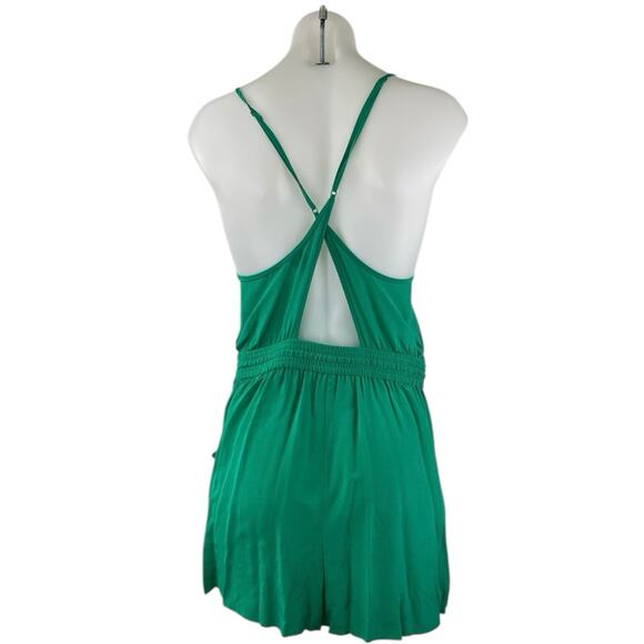 Aritzia Wilfred Green Sleeveless Cami Camisole Drawstring Jumpsuit Romper Size S - Picture 2 of 3